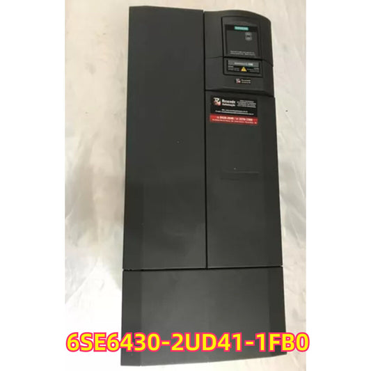 Siemens MICROMASTER 430, model 6SE6430-2UD41-1FB0 industrial automation part. Black casing with product information sticker.