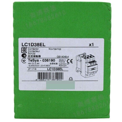 Schneider Electric LC1D38EL Contactor, 38A, 48VDC, TeSys series, France made, new