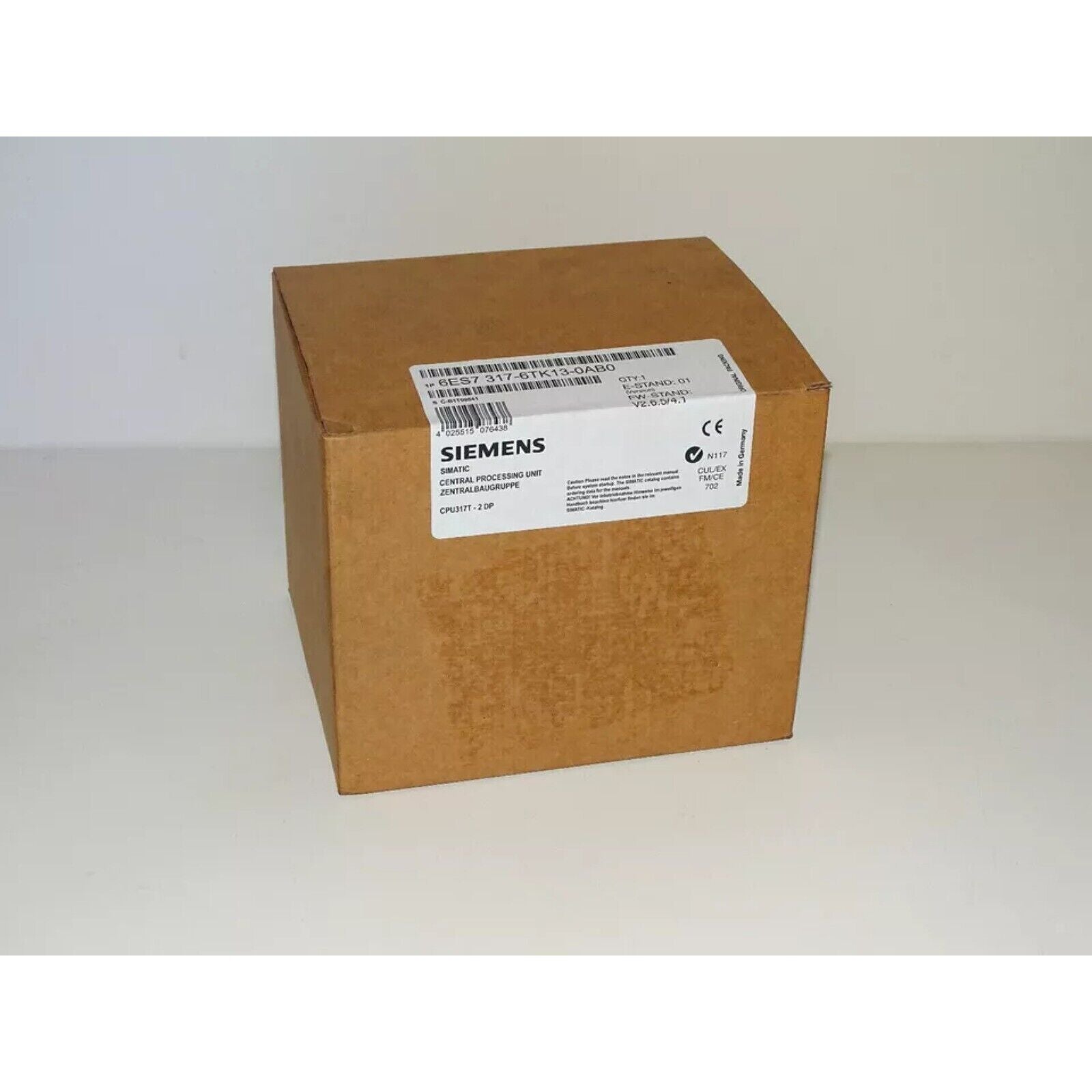 Siemens SIMATIC S7-300 CPU 317T-2 DP industrial PLC in box, product code 6ES7 317-6TK13-0AB0, automation component