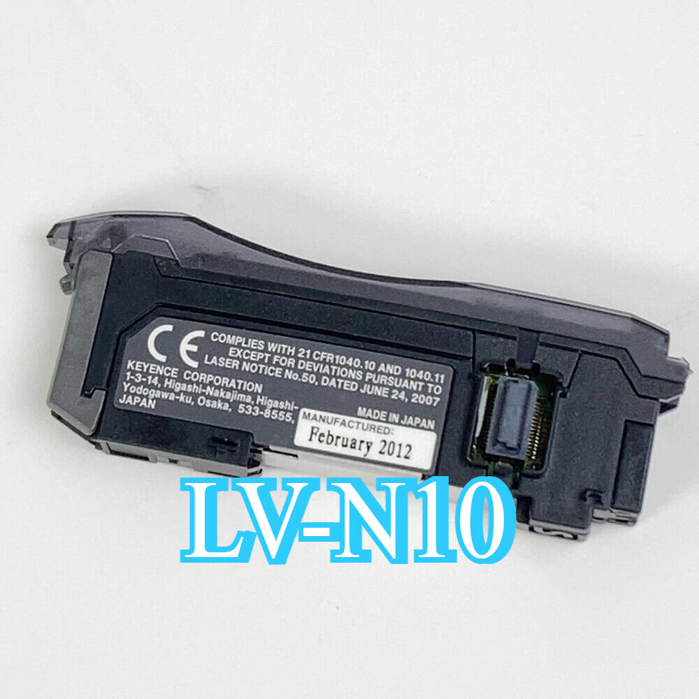 KEYENCE LV-N10 Laser Sensor - Black industrial device with CE marking and manufacturing date.
