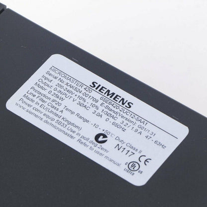 Variable Frequency Drive | Siemens | 6SE6 420-2UC12-5AA1 6SE6420-2UC12-5AA1 MICROMASTER420 without filter