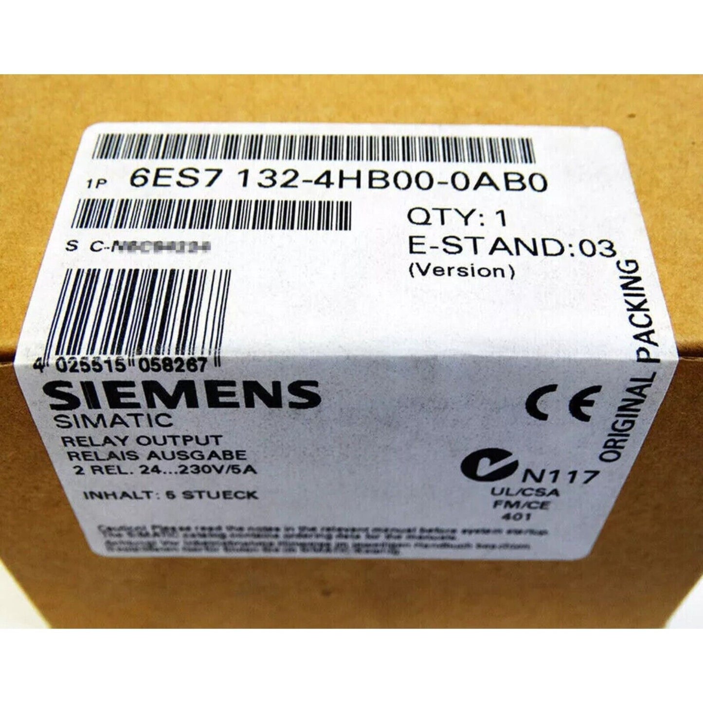 Siemens SIMATIC DP Module 6ES7 132-4HB00-0AB0. Industrial automation part with product details and specifications.