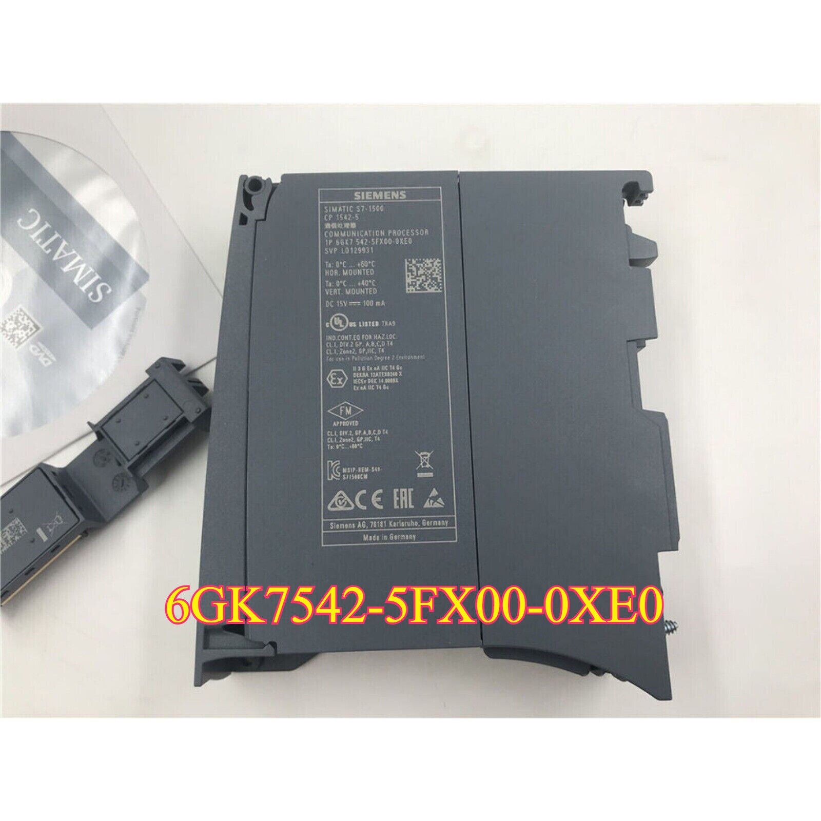 Siemens 6GK7542-5FX00-0XE0 industrial communication processor. SCALANCE X-350 series, gray module, technical specifications.