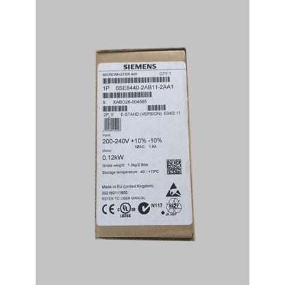 Variable Frequency Drive | Siemens | 6SE6440-2AB11-2AA1 6SE6 440-2AB11-2AA1 MICROMASTER440 without filter