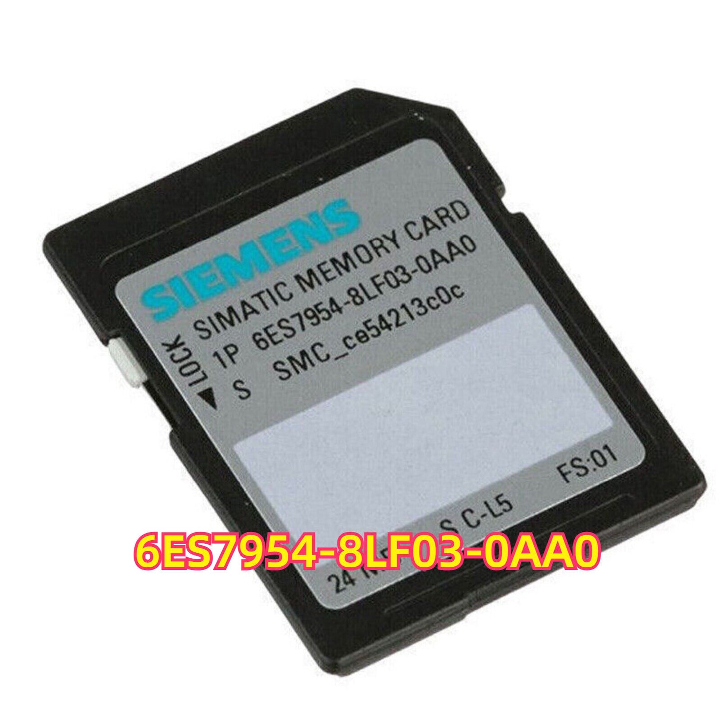 Siemens SIMATIC S7 Memory Card 6ES7954-8LF03-0AA0, for S7-300, S7-400, S7-1200, and S7-1500 controllers, 8 MB MMC