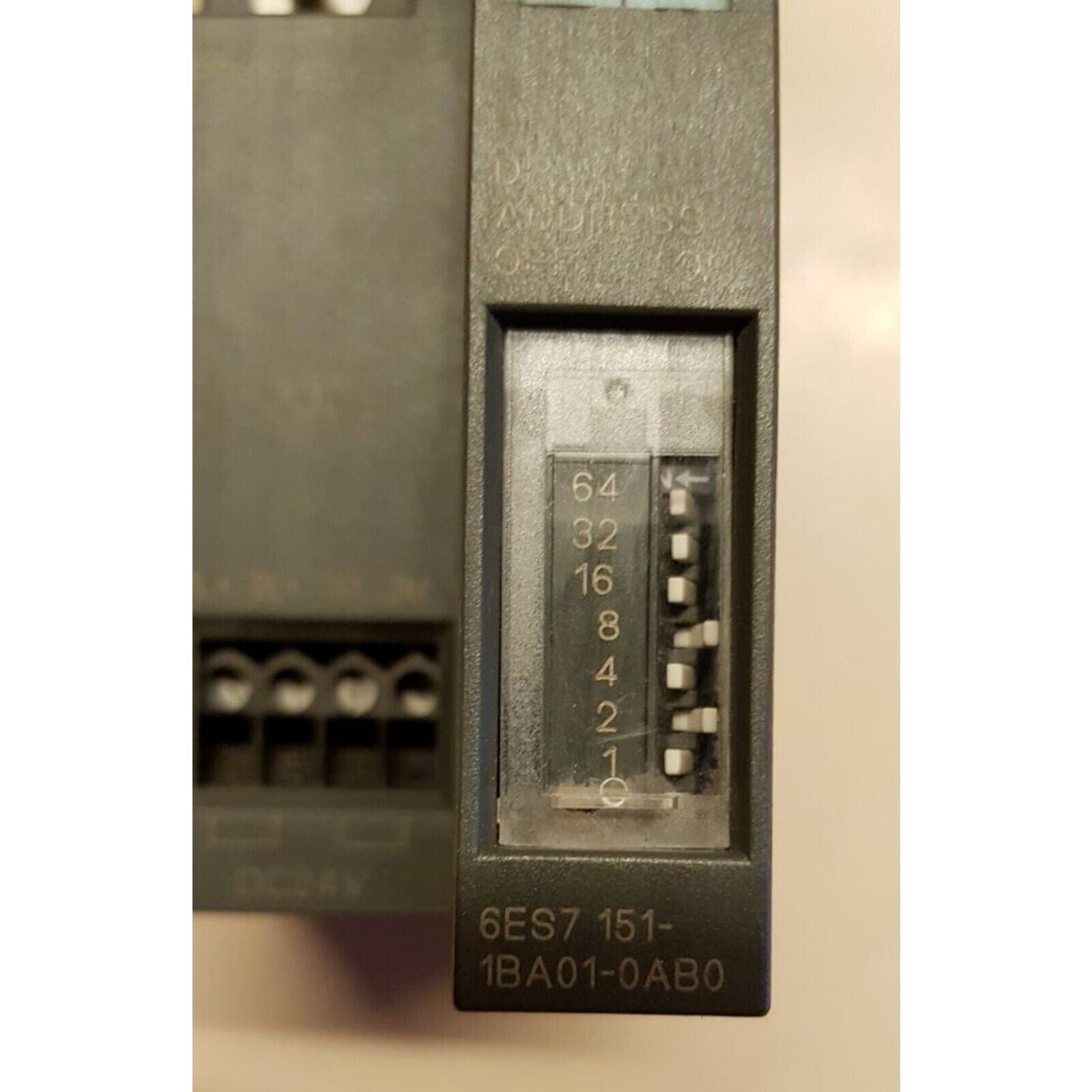 Siemens 6ES7 151-1BA01-0AB0 DP Interface Module. Industrial automation part with address settings.