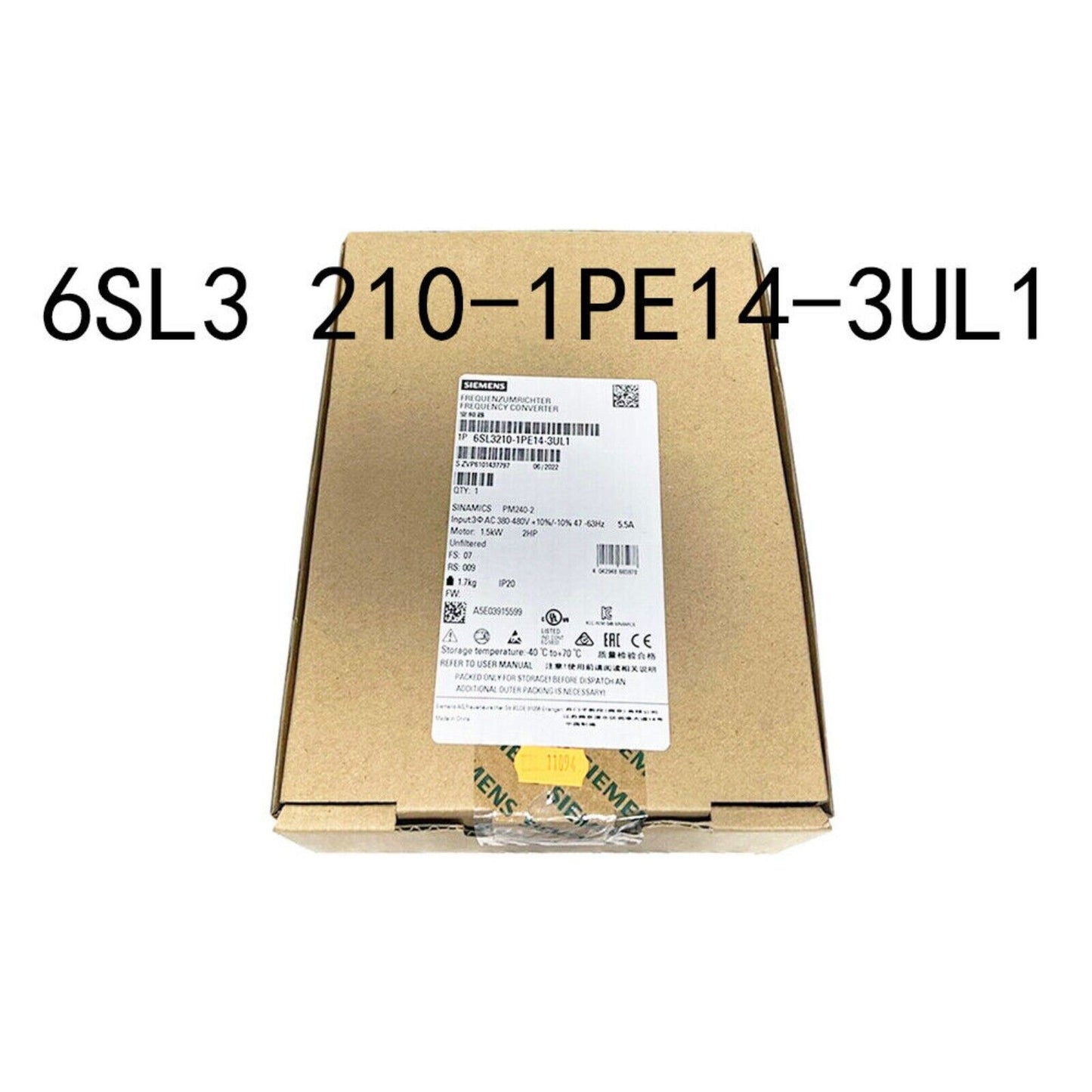 Siemens SINAMICS PM240-2 frequency converter 6SL3210-1PE14-3UL1 in box, industrial automation part