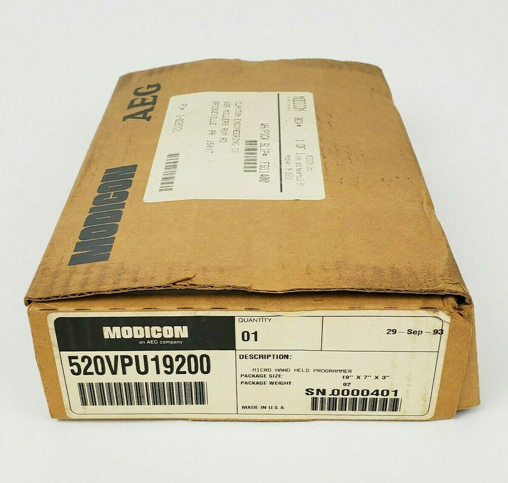 MODICON 520VPU19200 Micro Hand Held Programmer in its original cardboard packaging, new.