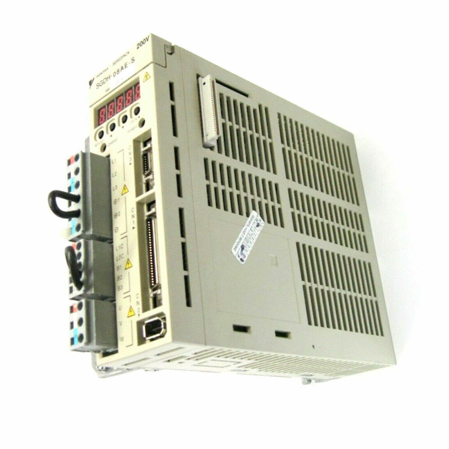 YASKAWA SGDH-08AE-S servo drive, beige and silver color, digital display, new industrial automation part.