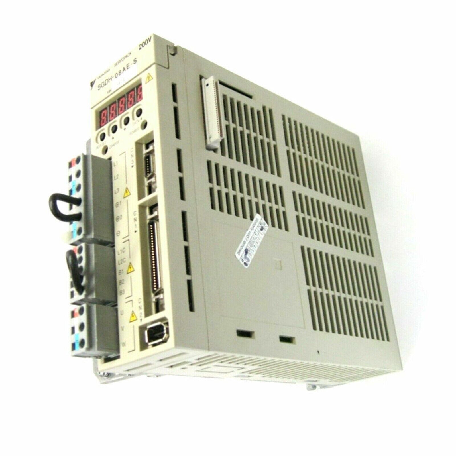 YASKAWA SGDH-08AE-S servo drive, beige and silver color, digital display, new industrial automation part.