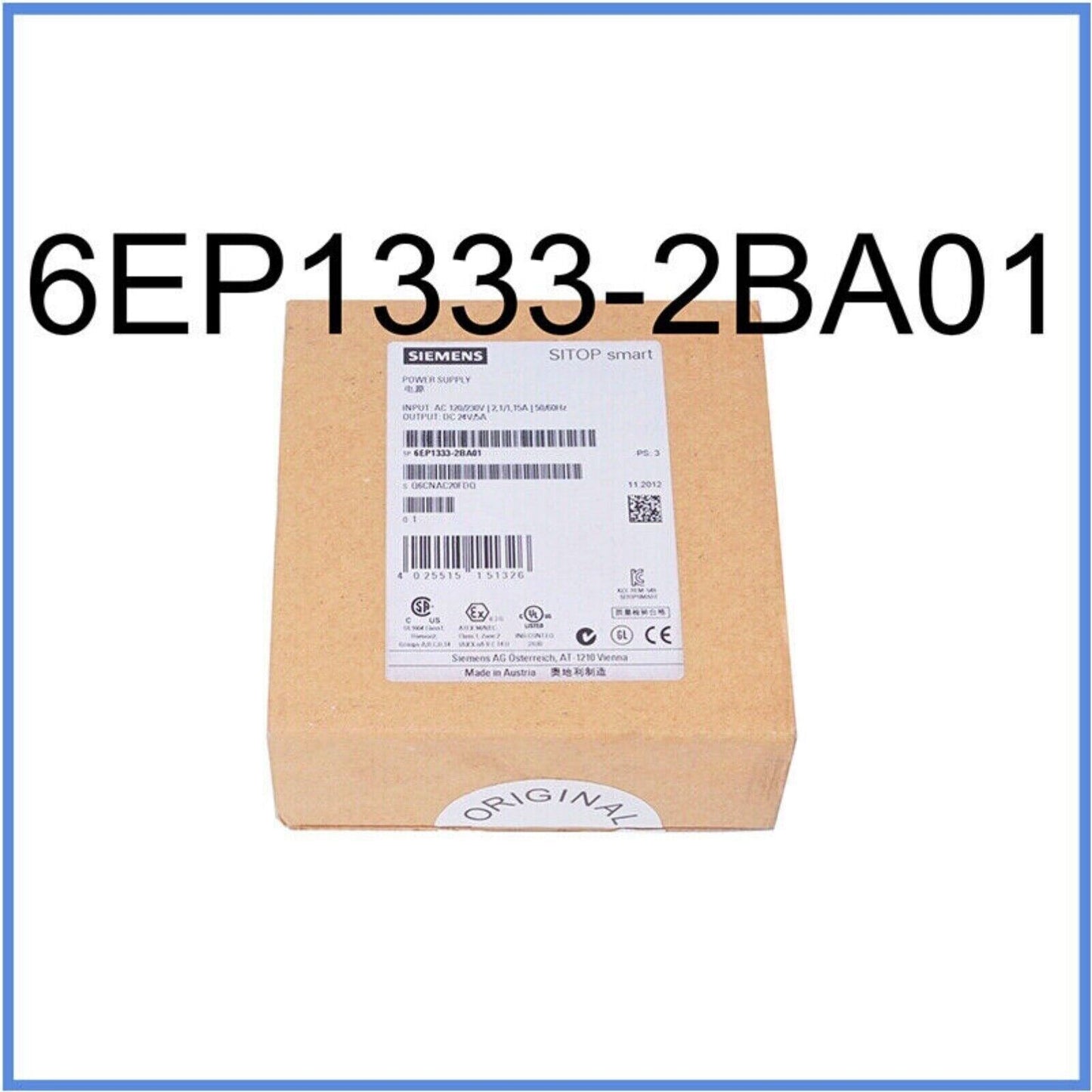 Power Supply | Siemens | 6EP1333-2BA01 SITOP smart 120 W power supply 6EP1 333-2BA01