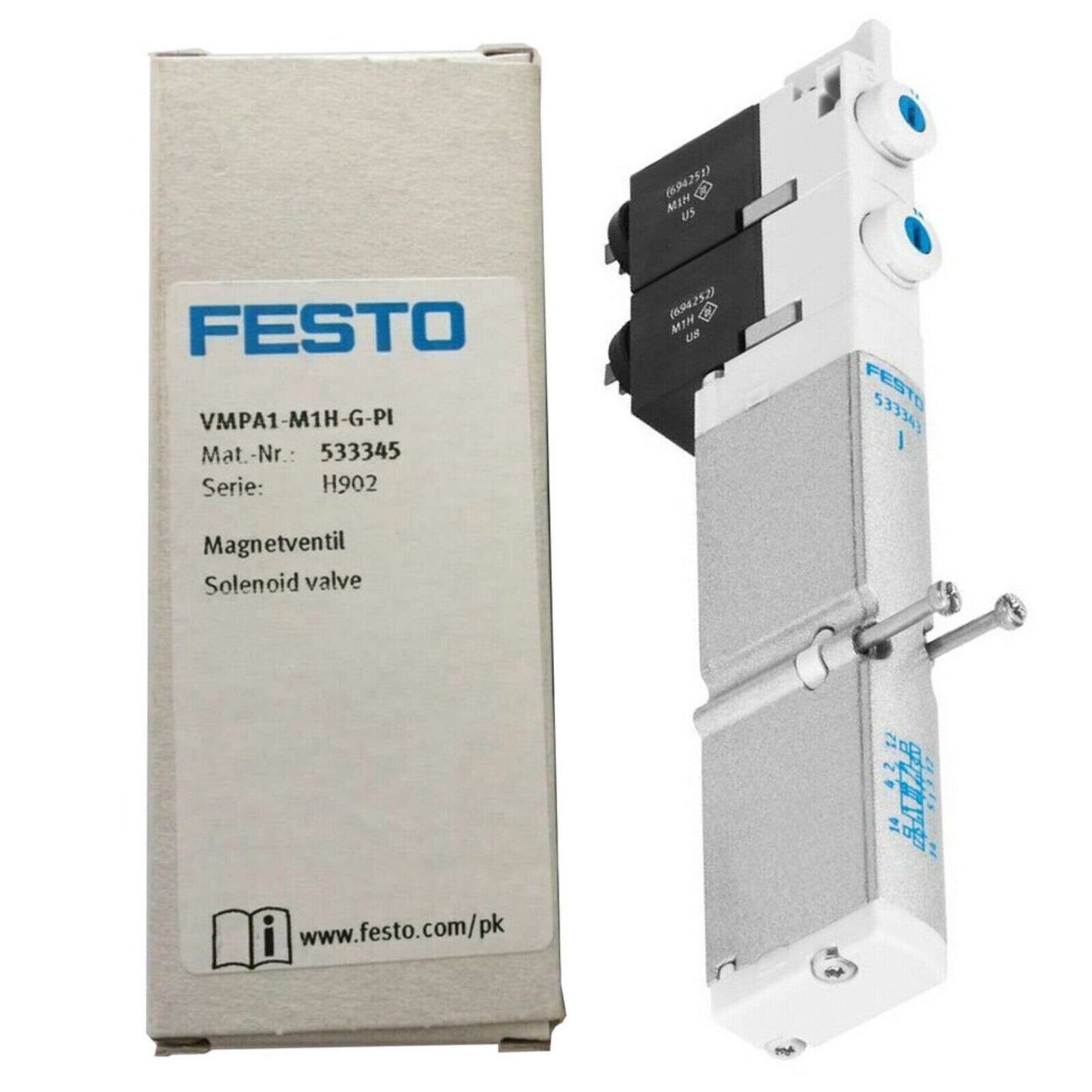 FESTO VMPA1-M1H-G-PI Air Solenoid Valve, Model 533345, Industrial Automation Component