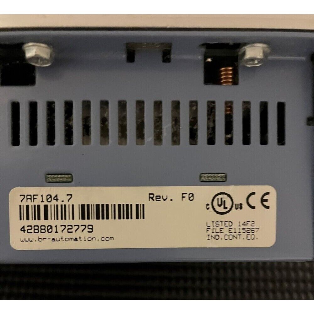 B&R 7AF104.7 Module, showing product label and ventilation details.
