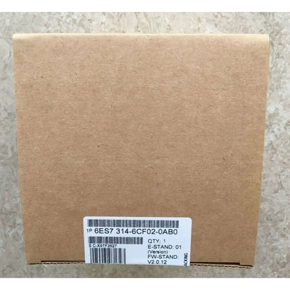 Siemens SIMATIC S7-300 CPU 314C-2DP packaging, model 6ES7 314-6CF02-0AB0, industrial automation part.