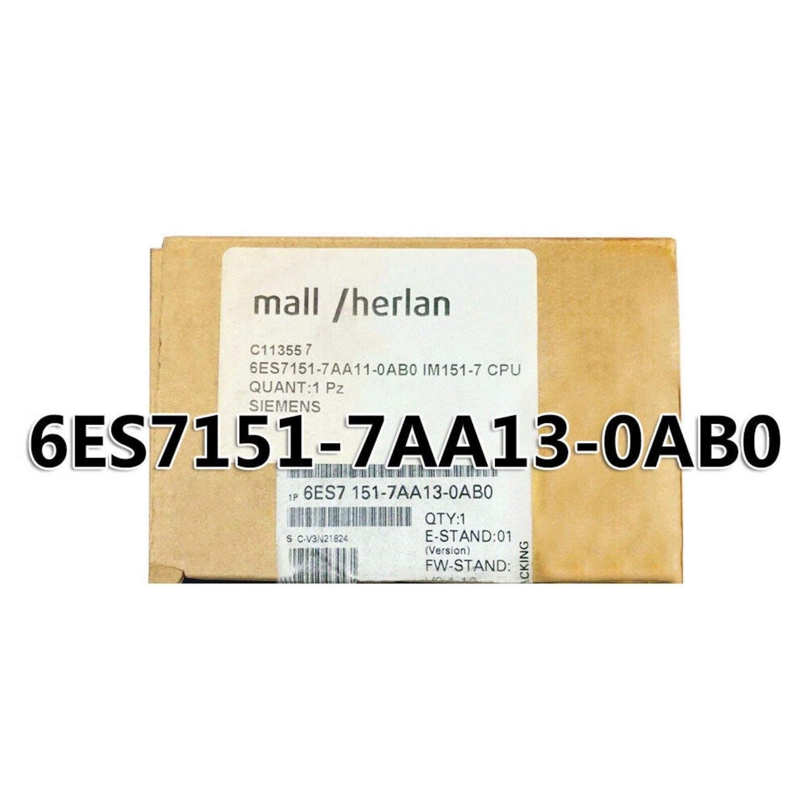Siemens 6ES7 151-7AA13-0AB0 PLC module in original packaging, product code visible.