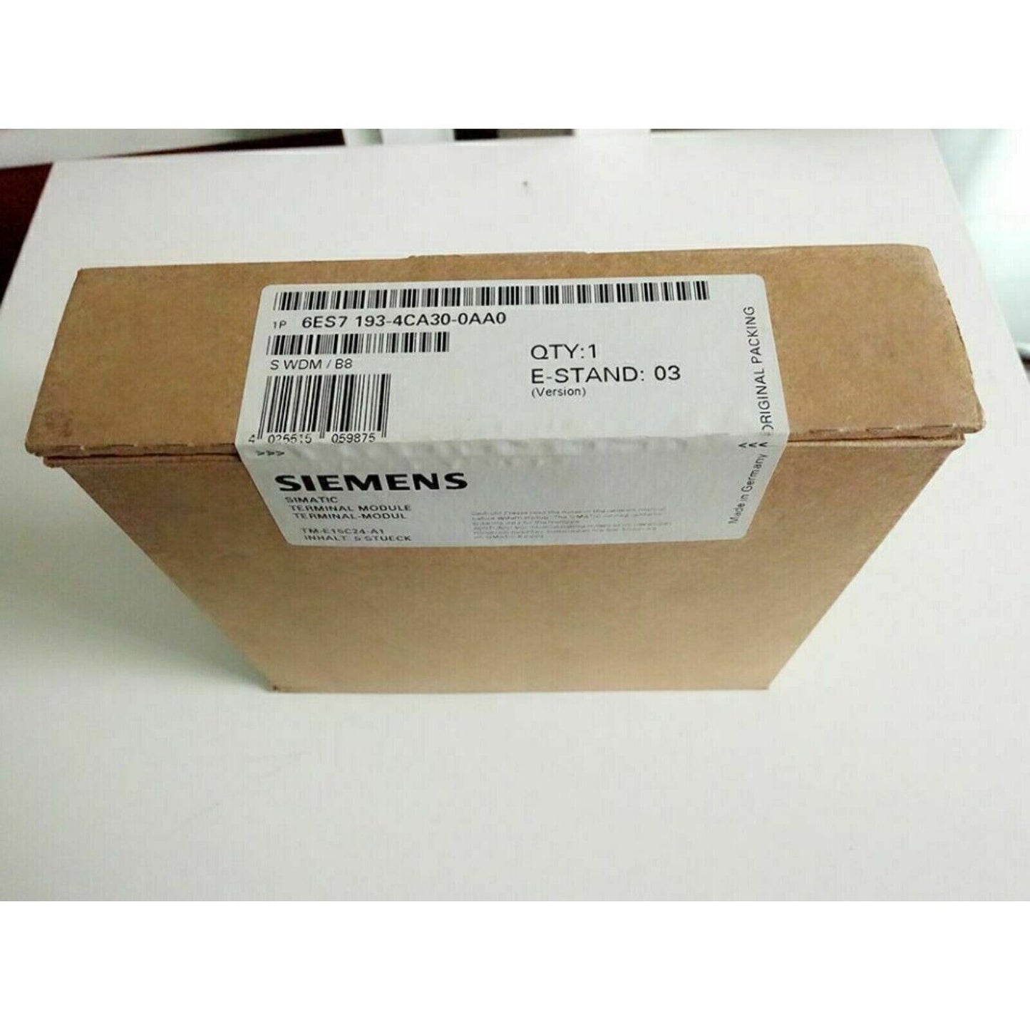 Siemens SIMATIC DP 5 Terminal Module in box, model 6ES7 193-4CA30-0AA0, industrial automation part
