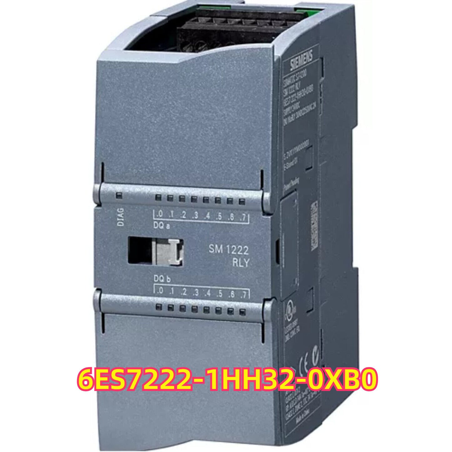 Siemens SIMATIC S7-1200 SM 1222 Digital Output Module 6ES7222-1HH32-0XB0, Gray plastic housing for industrial automation.