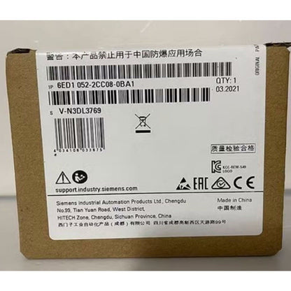Siemens LOGO! 24CEo logic module packaging with product details and certifications