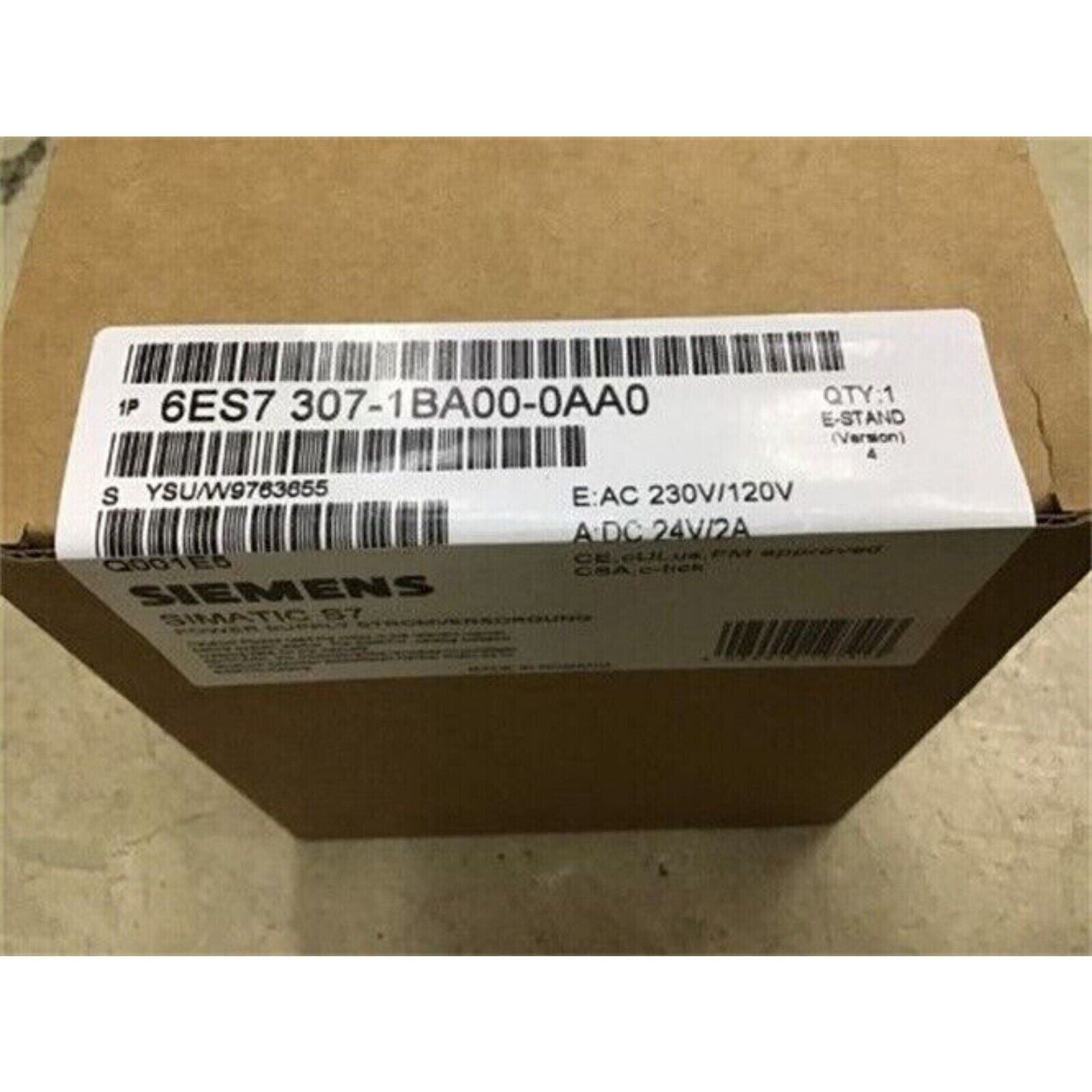 Siemens SIMATIC S7-300 power supply module in brown box, model 6ES7 307-1BA00-0AA0, 24V DC output, for reliable PLC operation