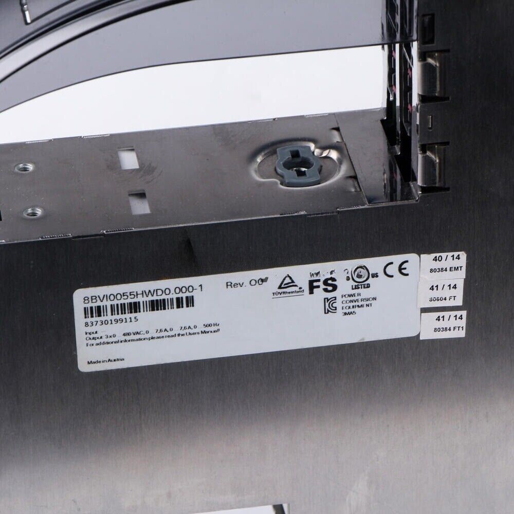 B&R 8BVI0055HWD0.000-1 Servo Drive, industrial automation part with certification labels