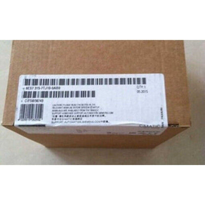 Siemens S7-300 PLC 6ES7 315-7TJ10-0AB0 in a brown cardboard box with label details, automation part.