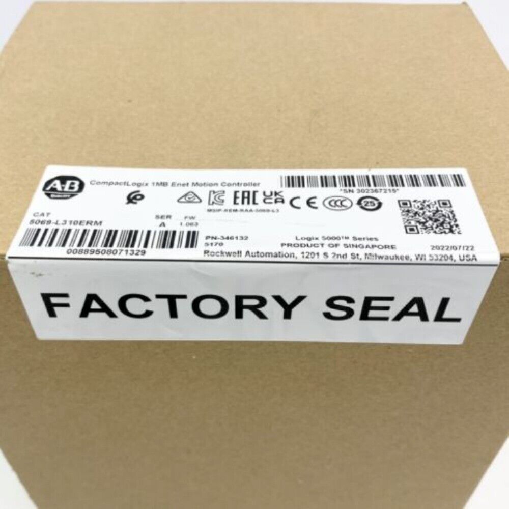 Allen-Bradley 5069-L310ERM CompactLogix PLC module in factory sealed box.