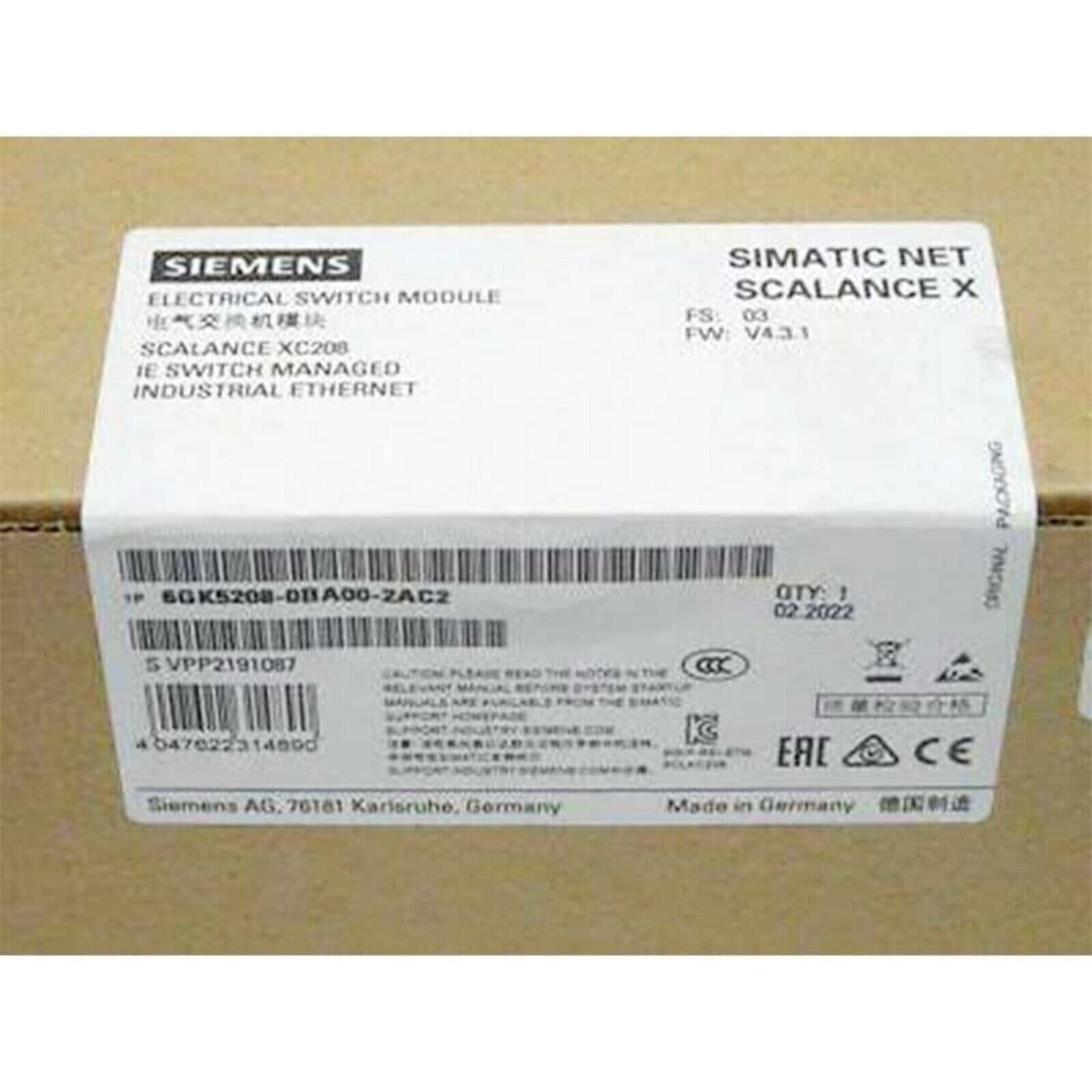 Siemens SCALANCE XC208 IE Switch Managed Industrial Ethernet on Packaging