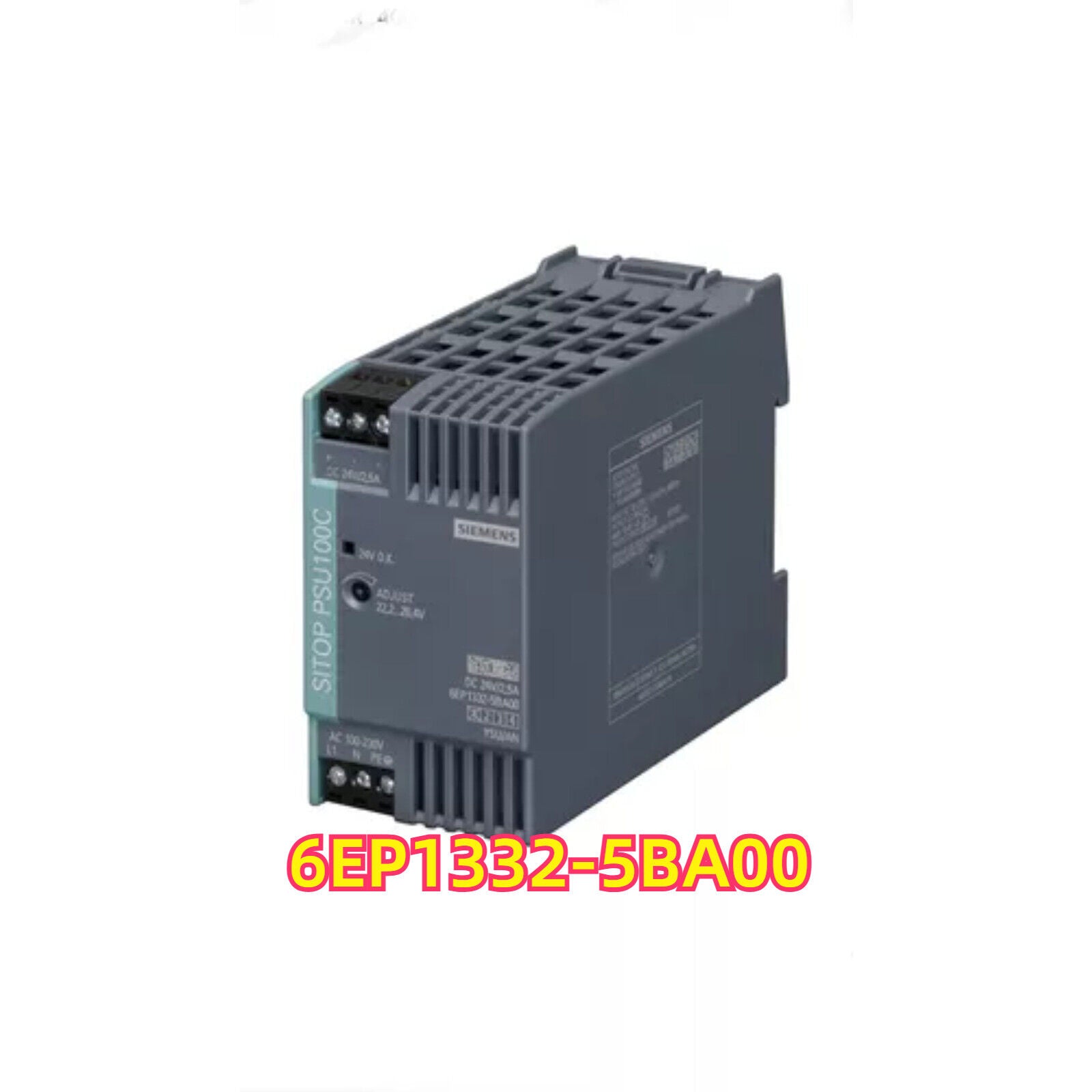 Siemens SITOP PSU100C 24 V/2.5 A power supply 6EP1332-5BA00, industrial automation part.