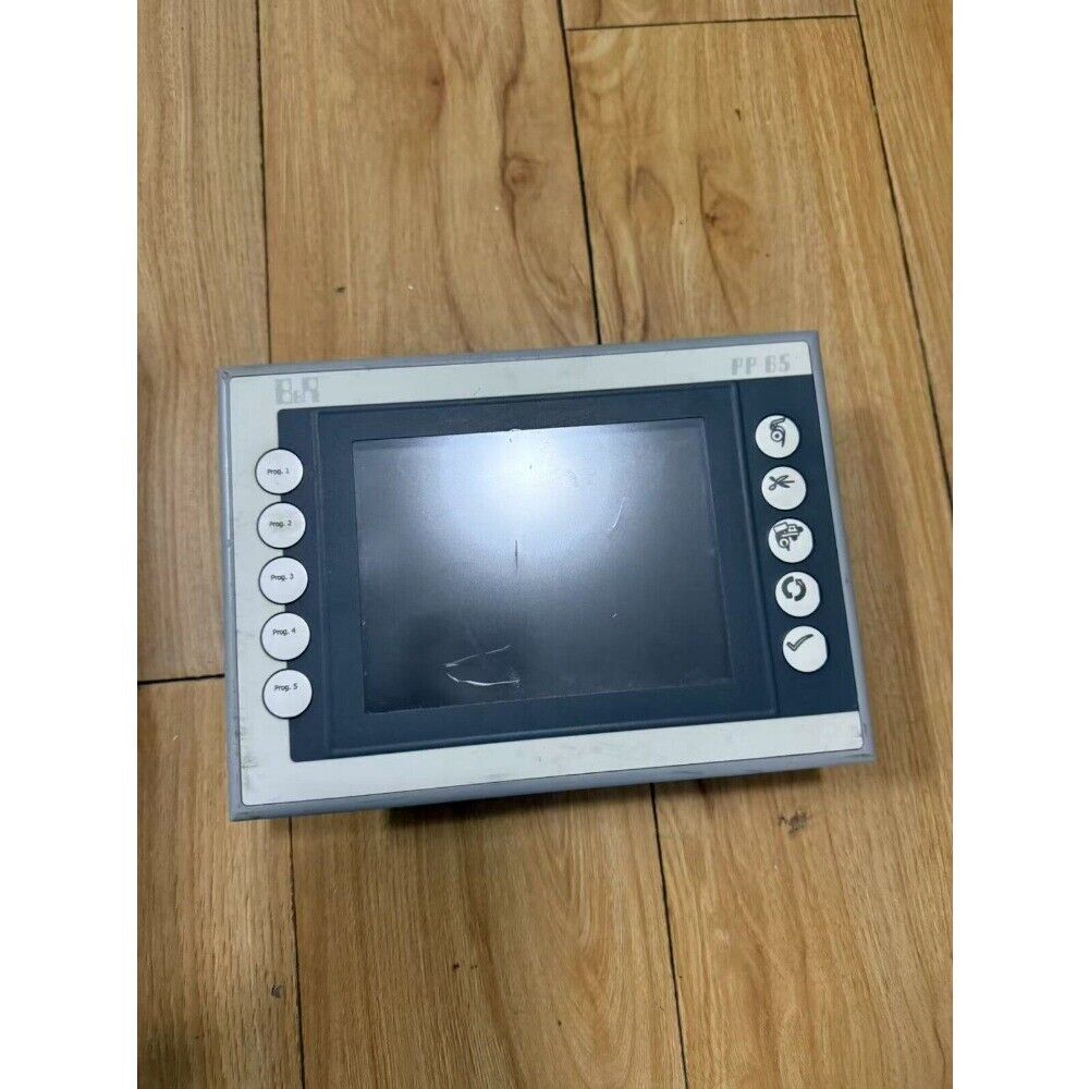 B&R 4PP065.0571-X74F Touch Screen Panel, grey and black HMI panel with buttons and screen.