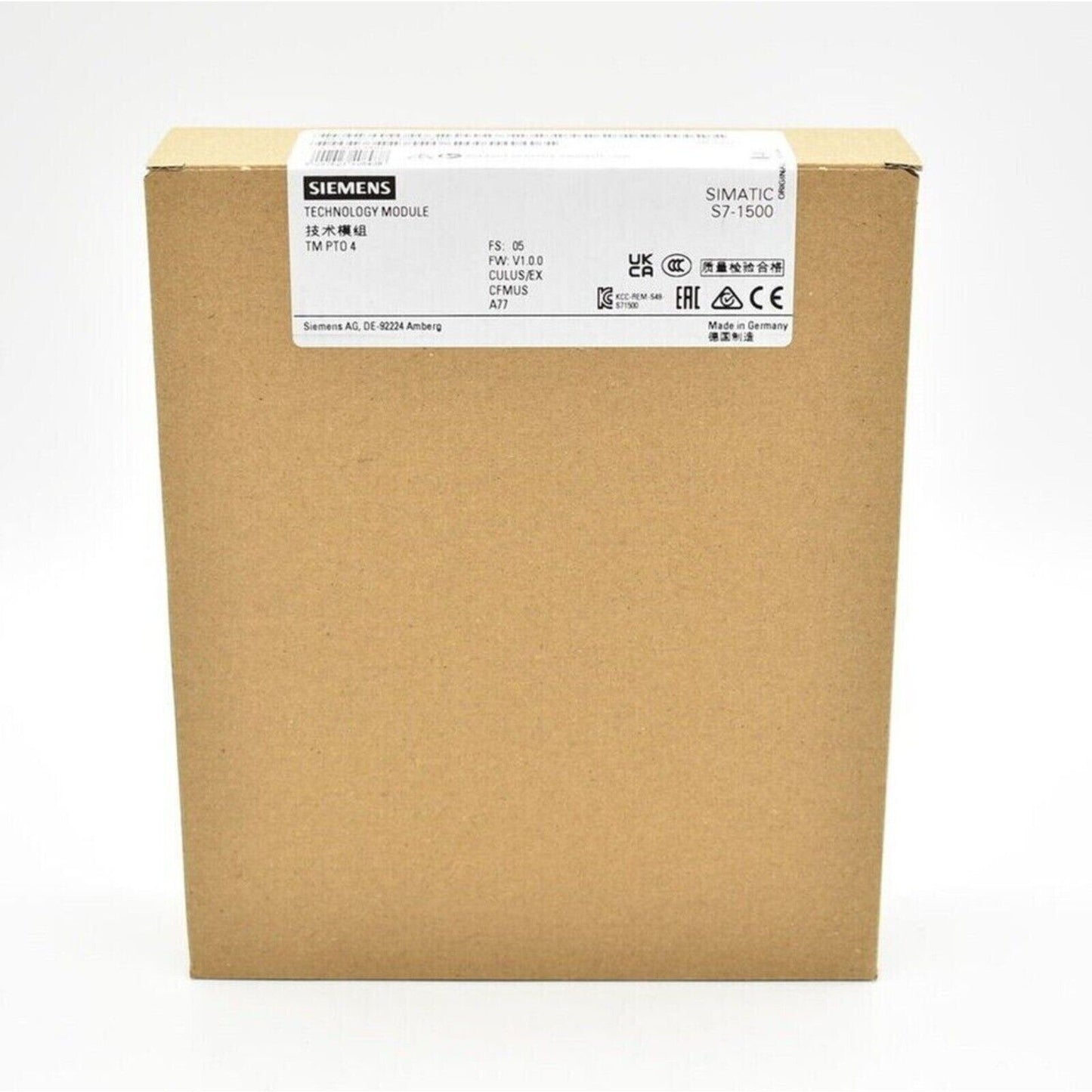 Siemens TM PTO 4 interface module box for SIMATIC S7-1500 PLC, Made in Germany.