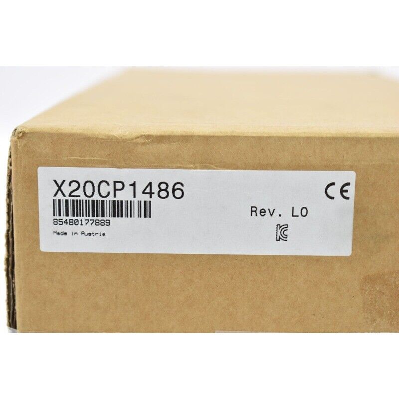 X20CP1486 PLC Module new in box, B&R industrial automation part, side view.