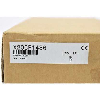 X20CP1486 PLC Module new in box, B&R industrial automation part, side view.