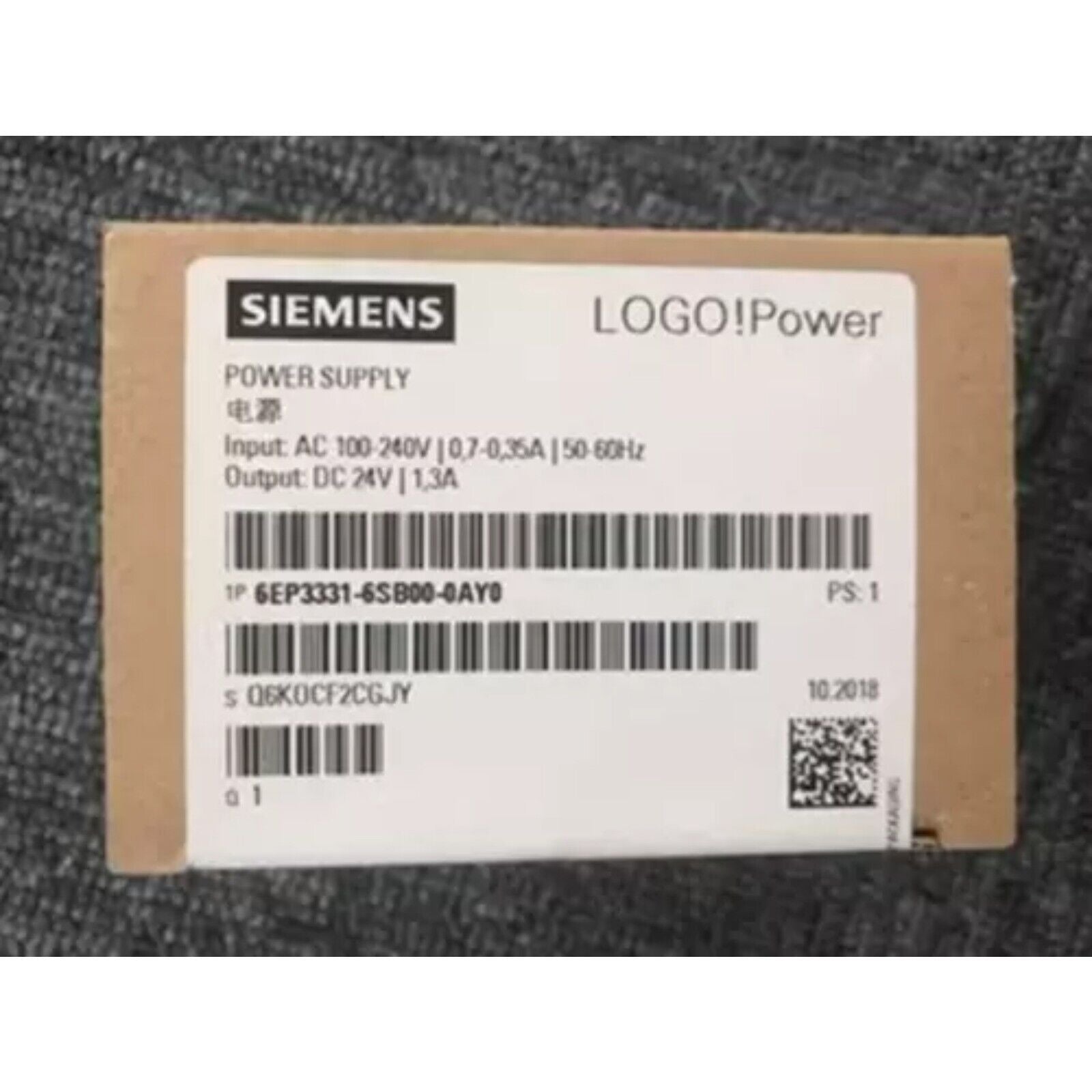 Siemens LOGO!Power power supply, model 6EP3331-6SB00-0AY0, industrial automation part
