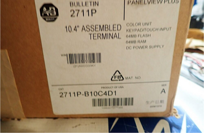 Allen-Bradley 2711P-B10C4D1 PanelView Plus 1000 terminal box, 10.4" display, NEW. Industrial automation parts.