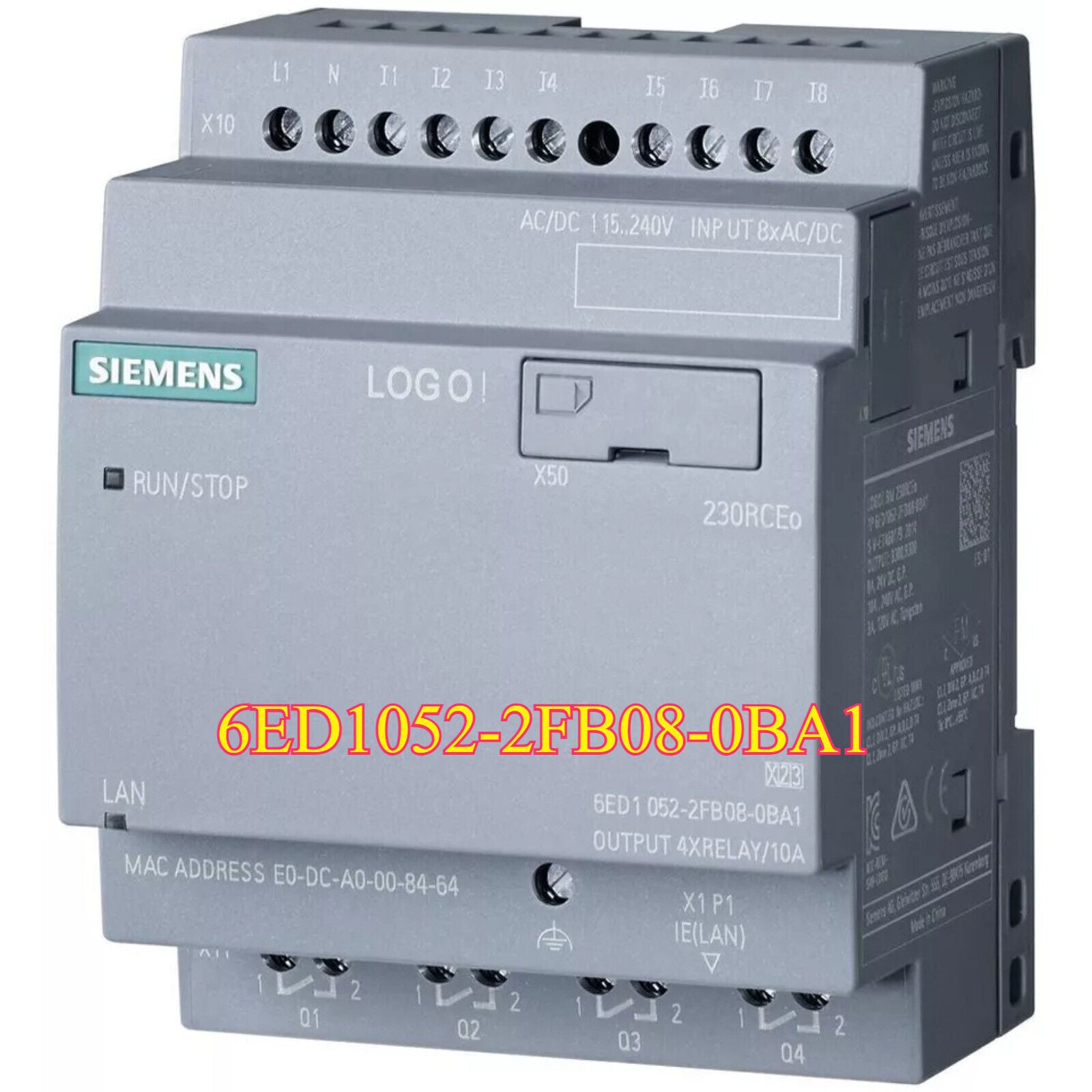 Siemens LOGO! 230RCEo logic module 6ED1052-2FB08-0BA1, Industrial Automation