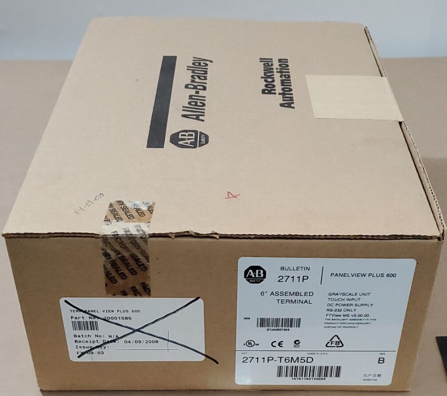 Allen-Bradley 2711P-T6M5D PanelView Plus 600 in its original packaging, PLC industrial automation part.