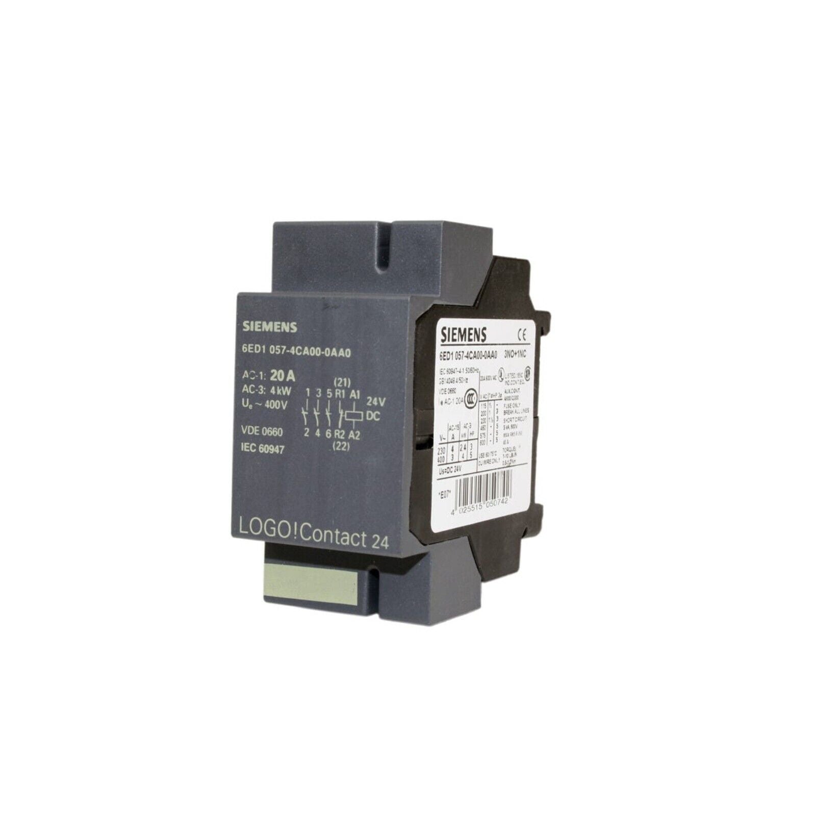 Siemens 6ED1 057-4CA00-0AA0 Contactor, 24VDC, Industrial Automation Part