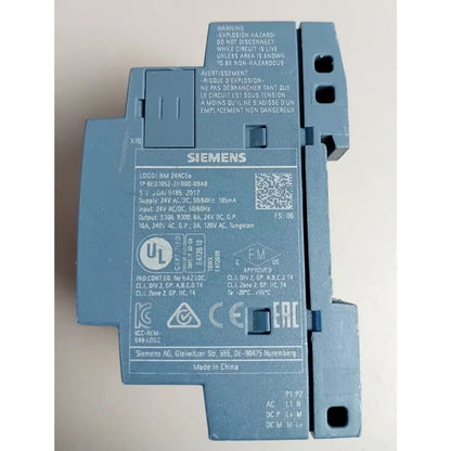 Siemens LOGO! 24RCEO PLC module 6ED1052-2HB00-0BA8. Industrial automation part with safety certifications.