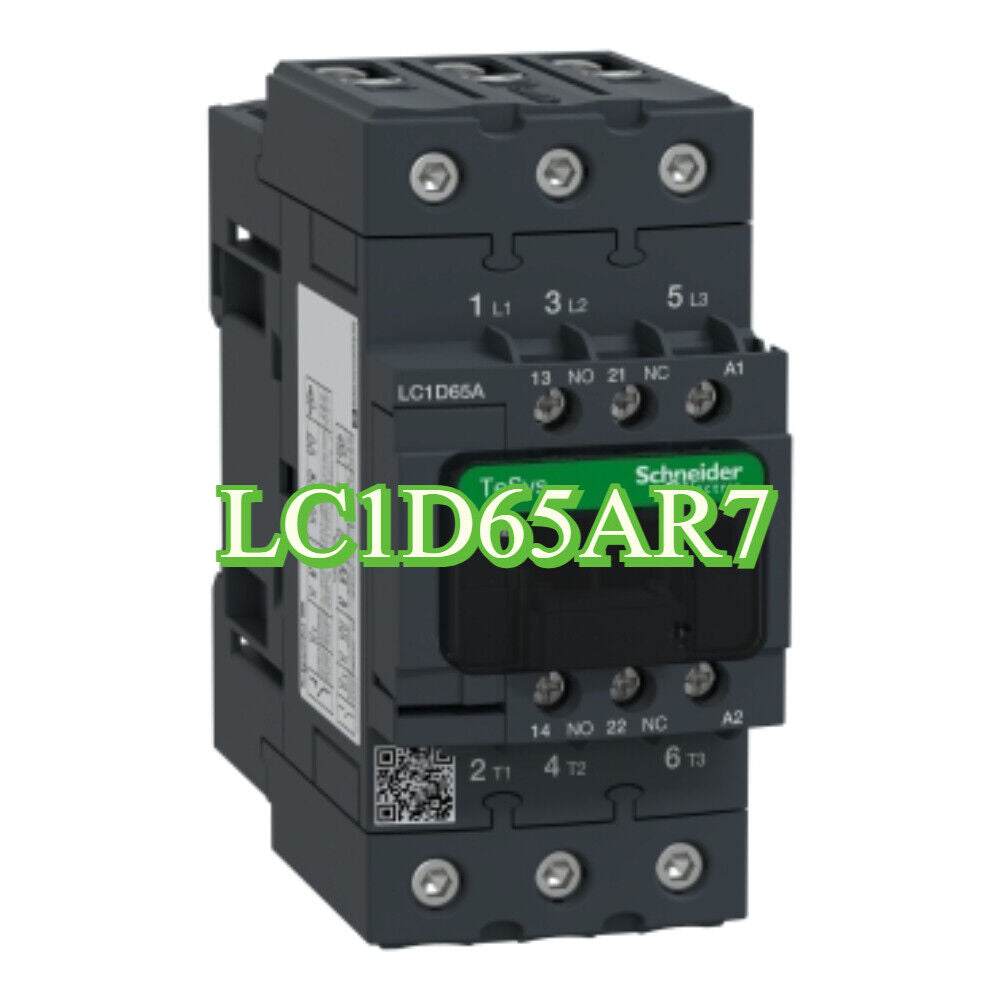 Schneider Electric LC1D65AR7 3-pole contactor, 65A, 230V coil, TeSys D series, industrial automation component.