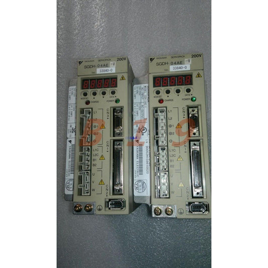 YASKAWA SGDH-04AE-V Servo Drive. Industrial automation part with digital display and multiple ports. Model 33840-0.
