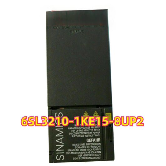 Siemens SINAMICS G120C PLC Module 6SL3210-1KE15-8UP2, industrial automation part, hazardous voltage warning.