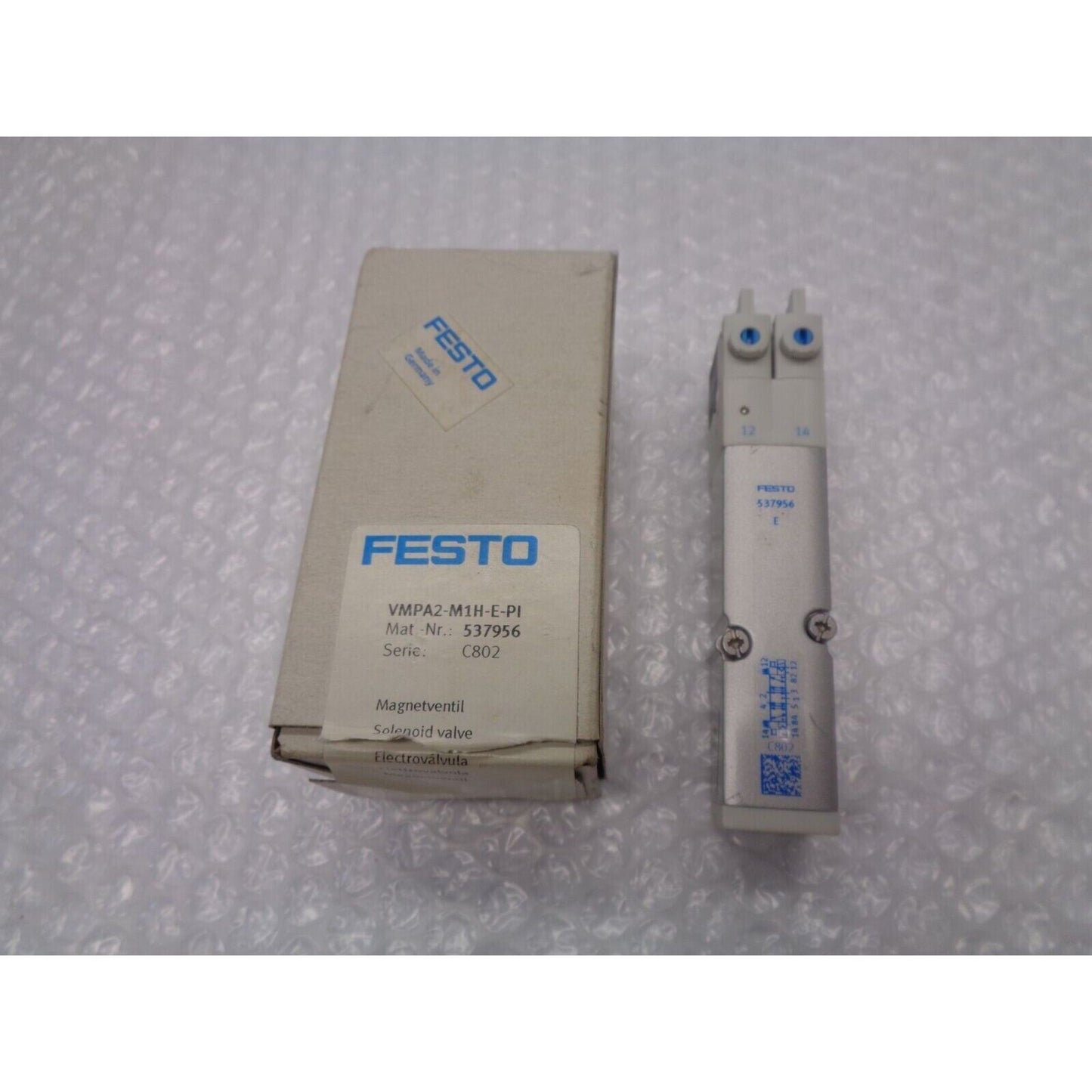 FESTO VMPA2-M1H-E-PI solenoid valve, industrial automation part, pneumatic component, Made in Germany, C802 series