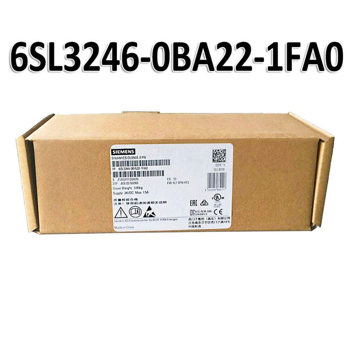 PLC | Siemens | 6SL3 246-0BA22-1FA0 6SL3246-0BA22-1FA0 SINAMICS G120 CONTROL UNIT