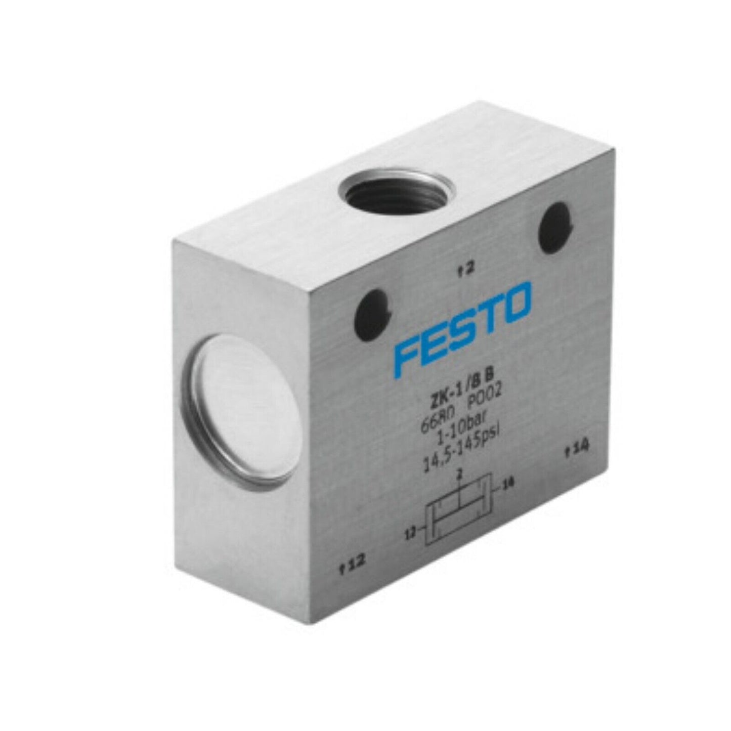 Festo ZK-1/8-B 6680 AND gate, industrial automation component, silver metal.