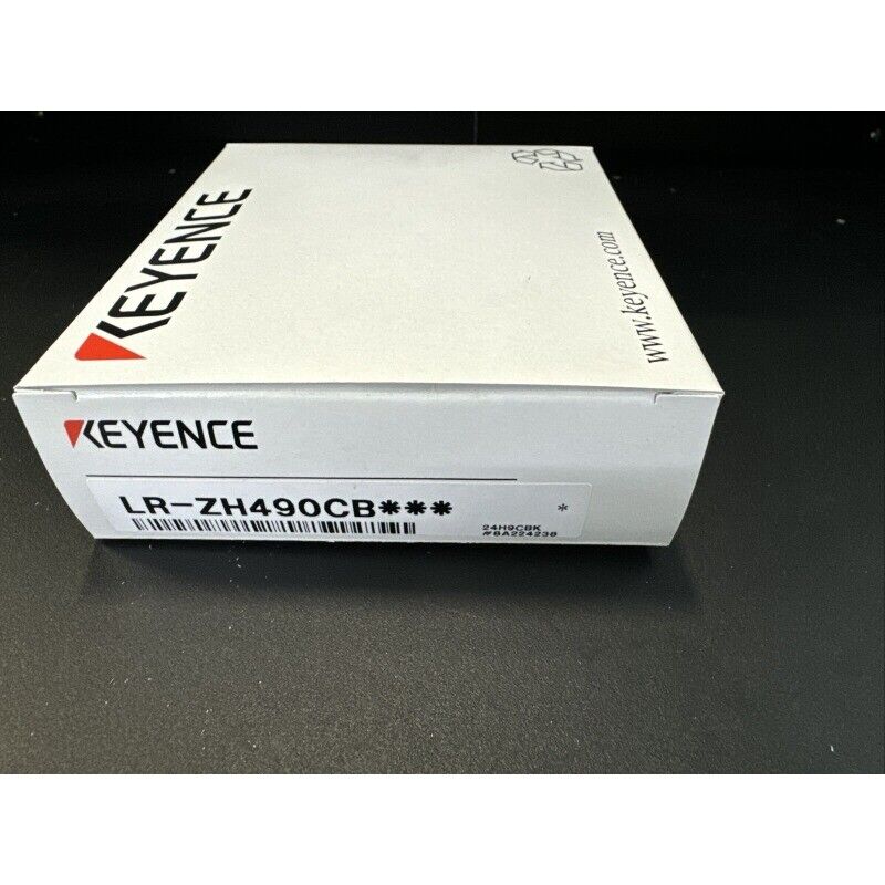 Keyence LR-ZH490CB sensor box, featuring brand logo and product model information, available at www.keyence.com.