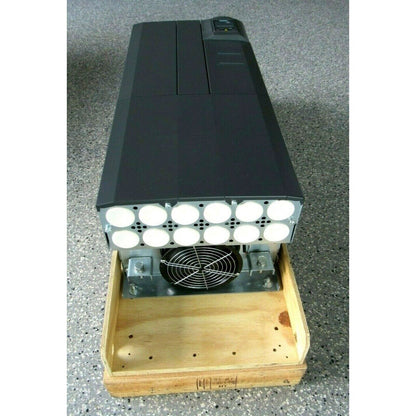Siemens MICROMASTER 430 drive unit, industrial automation equipment, mounted in a wooden crate for shipping