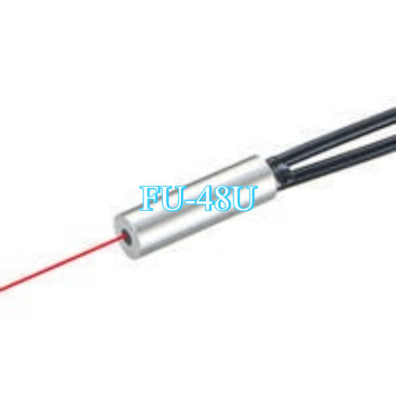Keyence FU-48U Fiber Optic Sensor, silver body, red laser, industrial automation part.