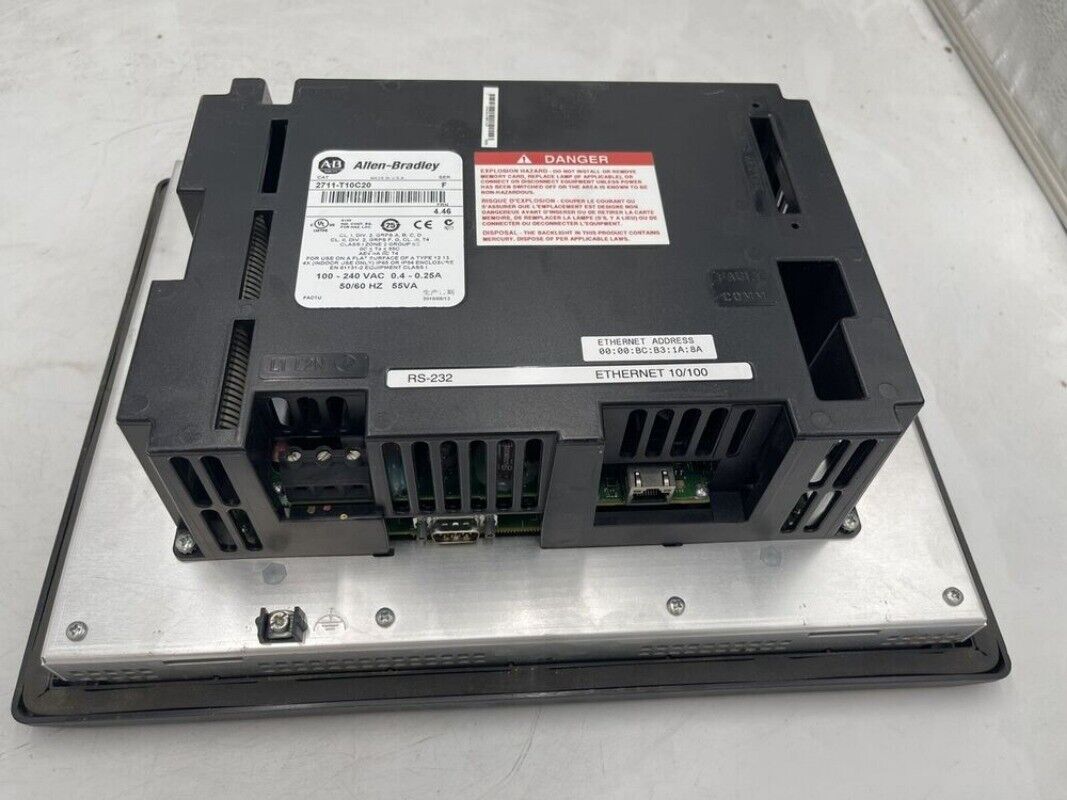 Allen-Bradley 2711-T10C20 PanelView 1000 Terminal, industrial touchscreen, Ethernet & RS-232, factory automation equipment
