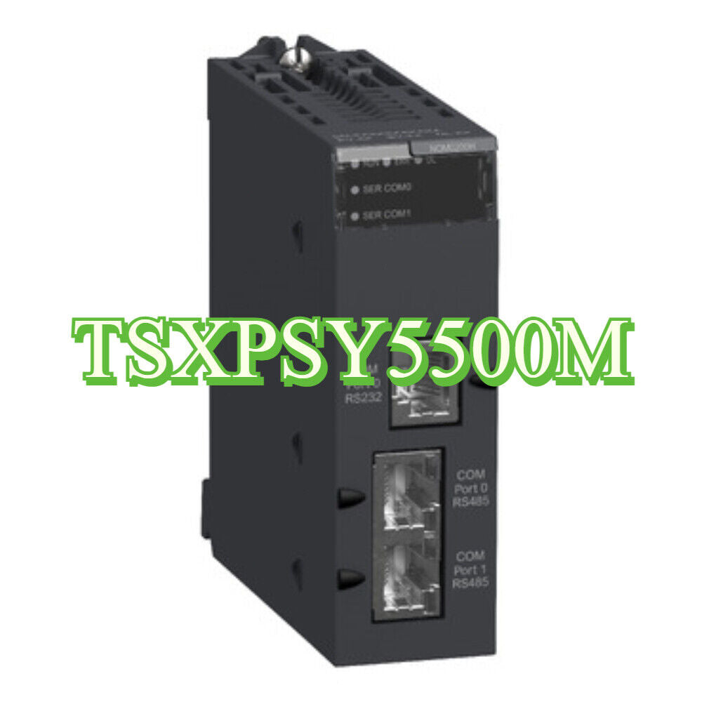 Schneider TSXPSY5500M PLC power supply module with RS232 and RS485 ports