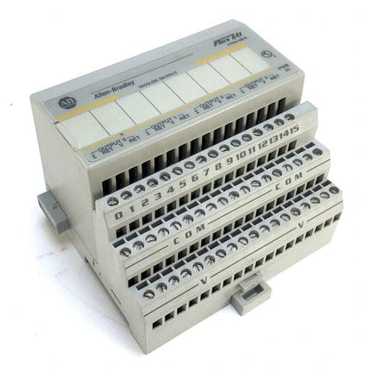 Allen-Bradley FLEX I/O 1794-OE4 Analog Output Module, gray plastic enclosure with terminal connections.